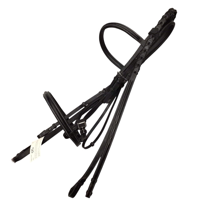 KL Select Oversized Fancy Stitch Bridle New; With Matching Laced Reins - H