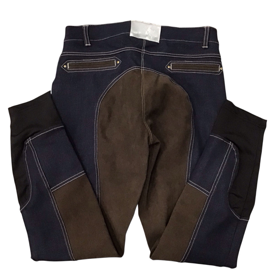 Horseware Women's 32 Full Seat Denim Schoolin Breech New - H