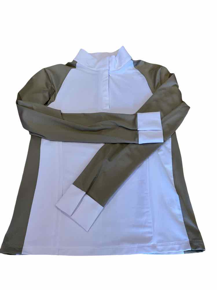 TKEQ new ladies white w tan top B