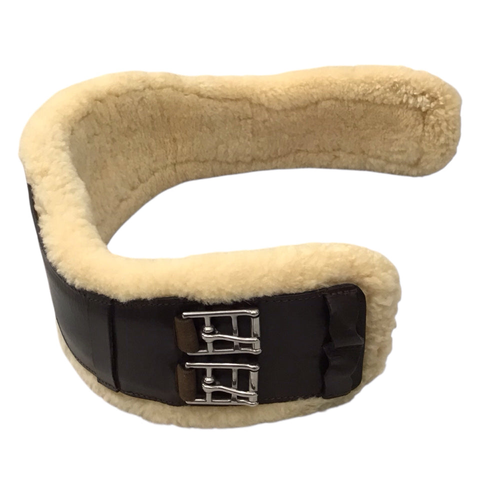 Exion Pro Anatomical Dressage Girth w/ Sheepskin Padding Brown Like New - H