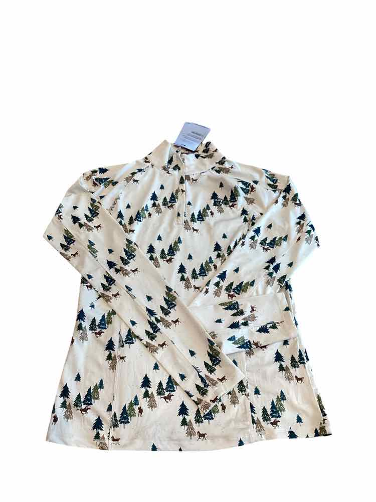 Ariat new ladies LS top cream color size large  B