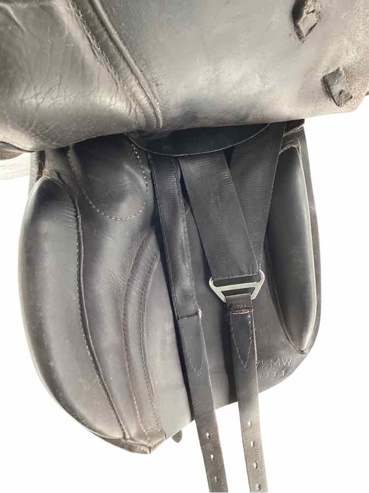 17.5" Black country used dark brown dressage saddle MW tree very soft leather wo