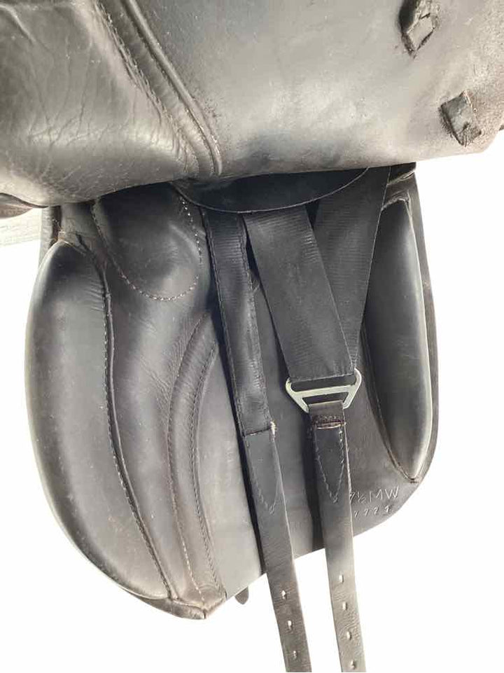 17.5" Black country used dark brown dressage saddle MW tree very soft leather wo