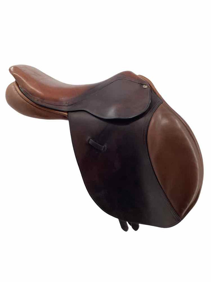 17" County used close contact saddle has seat repair wool flocked  B