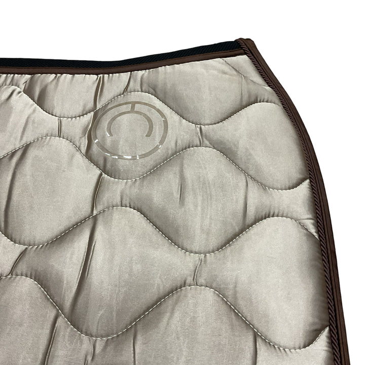 Montar Dressage Saddle Pad Beige with Brown Piping Used - H