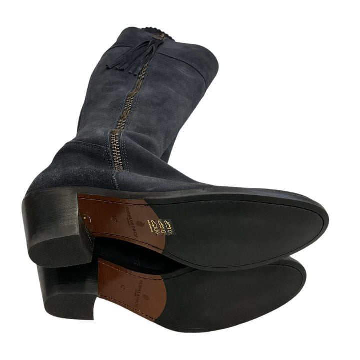 Fairfax & Favor Women's 42 Regina Heeled Knee High Suede Boot Navy Used - H