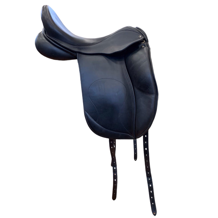 18" Hulesbos WB4 Medium Wide Used Dressage Saddle - H