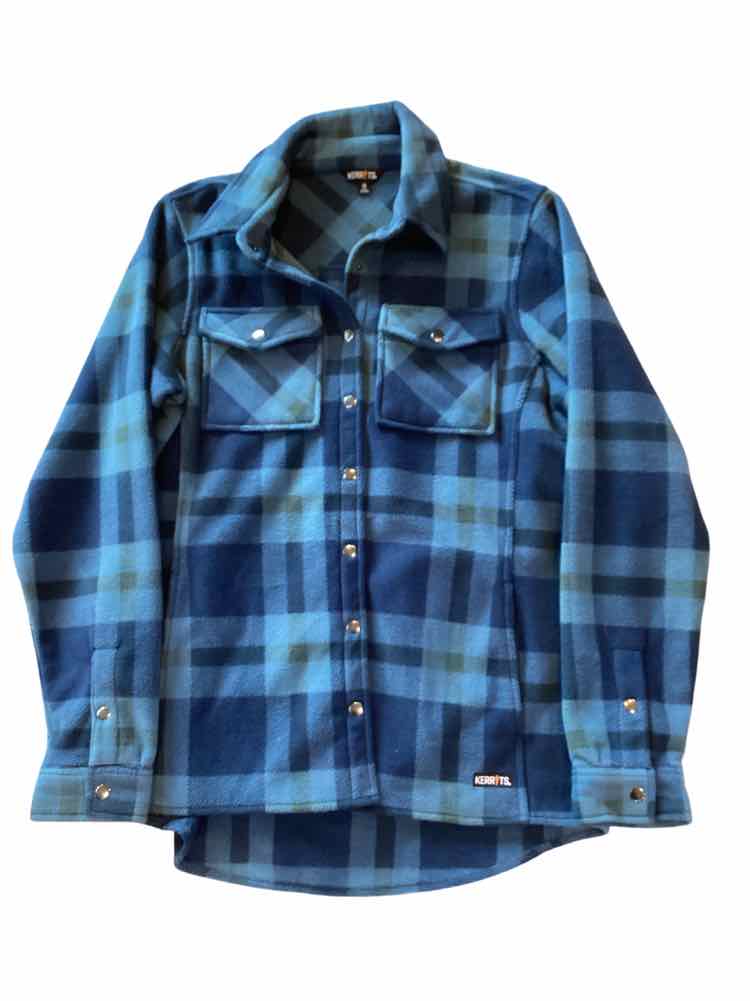 Kerrits new alpine fleece jacket M blue check   B