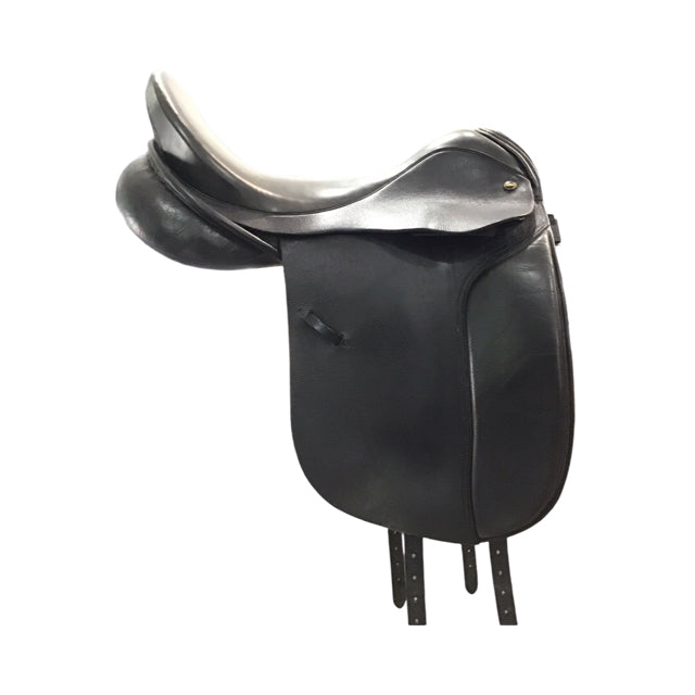 18" Richard Castelow Medium Wide Tree Used Dressage Saddle - C