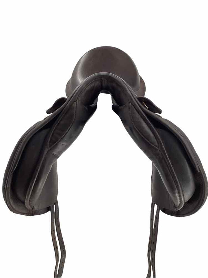 17.5" Black country used dark brown dressage saddle MW tree very soft leather wo