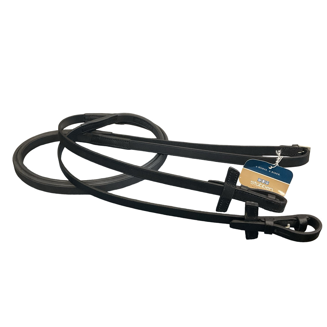 Stubben Slim Line 1/2" Rubber Reins Black New
