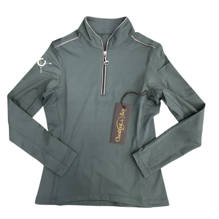 Chestnut Bay Child Med Performance Rider SkyCool Youth Shirt Street Green New -H