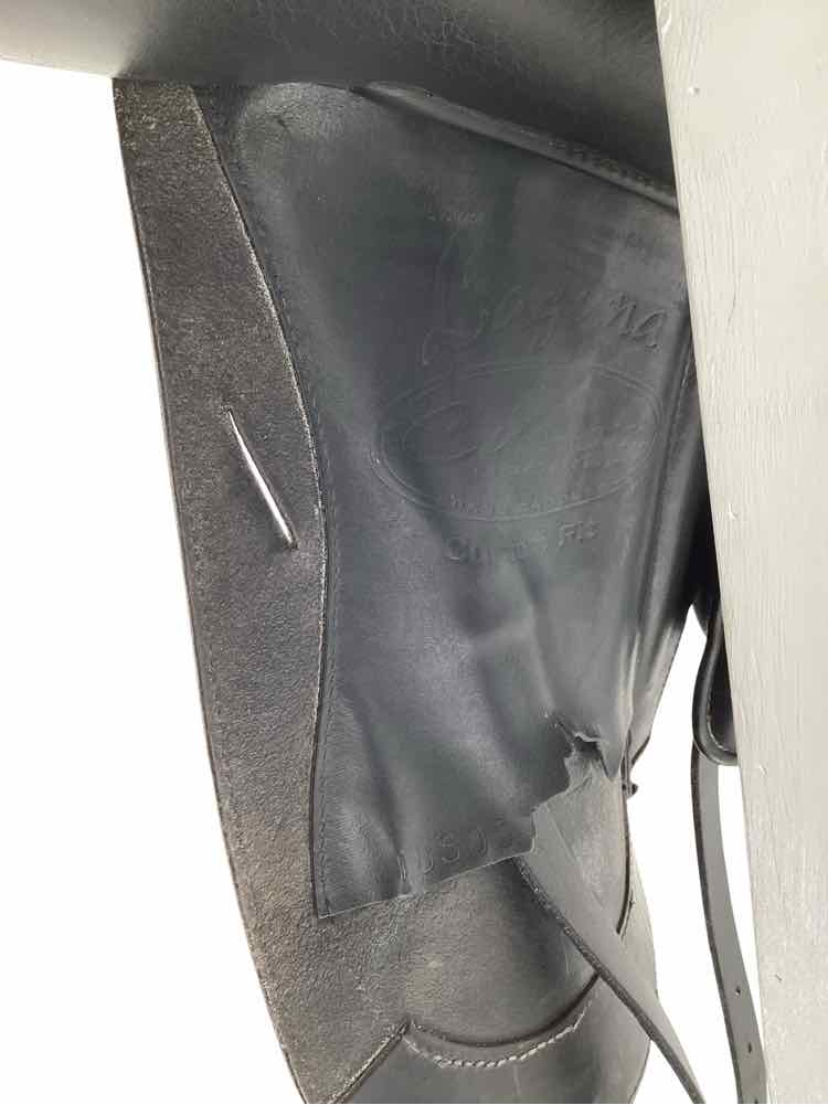 18.5" Custom Saddlery Laguna wool flocked used dressage saddle was just reflocke