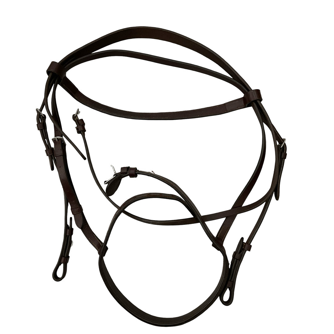 Huntley Equestrian F Classic F.S. Wide Noseband Bridle w/ Laced Reins Brown Used