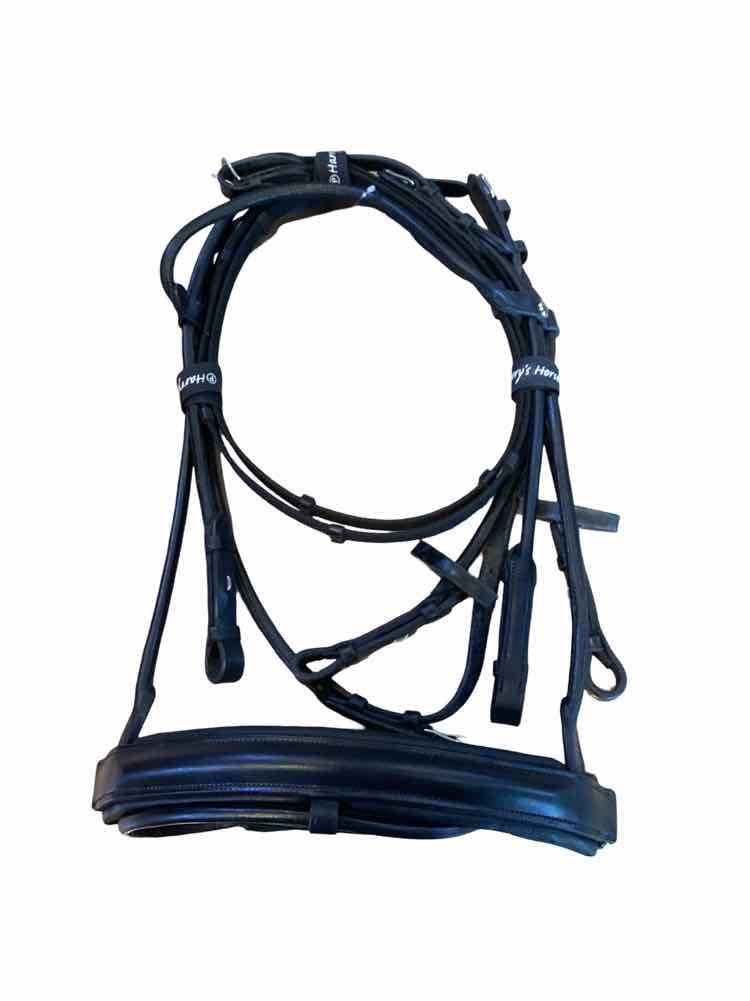 Harrys horse pony black leather bridle B