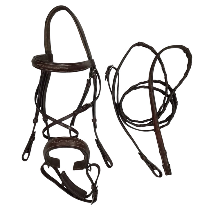 Red Barn Horse Size Spirit Bridle with Reins Used - H