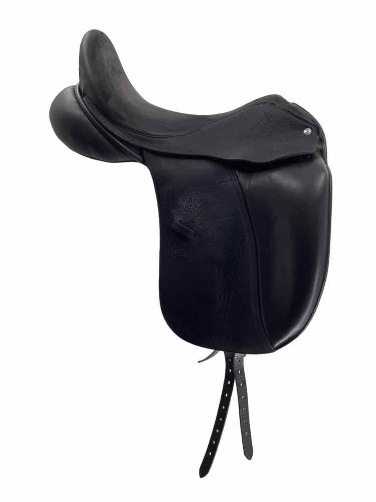 17.5" Custom Saddlery used dressage saddle wool flocked , demo condition
