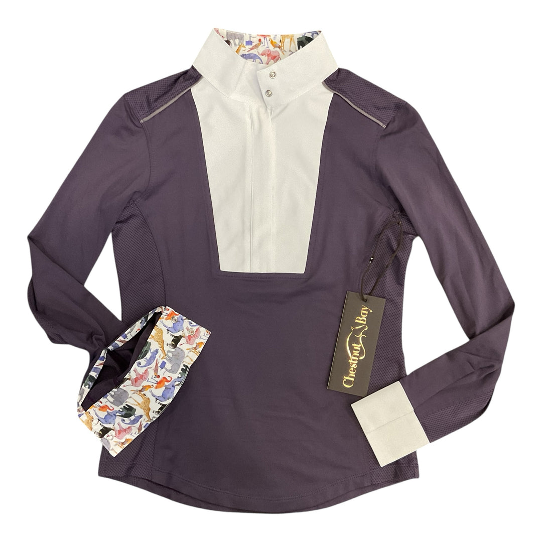 Chestnut Bay Child Medium SkyCool Liberty Youth Show Shirt Night Shade New - H