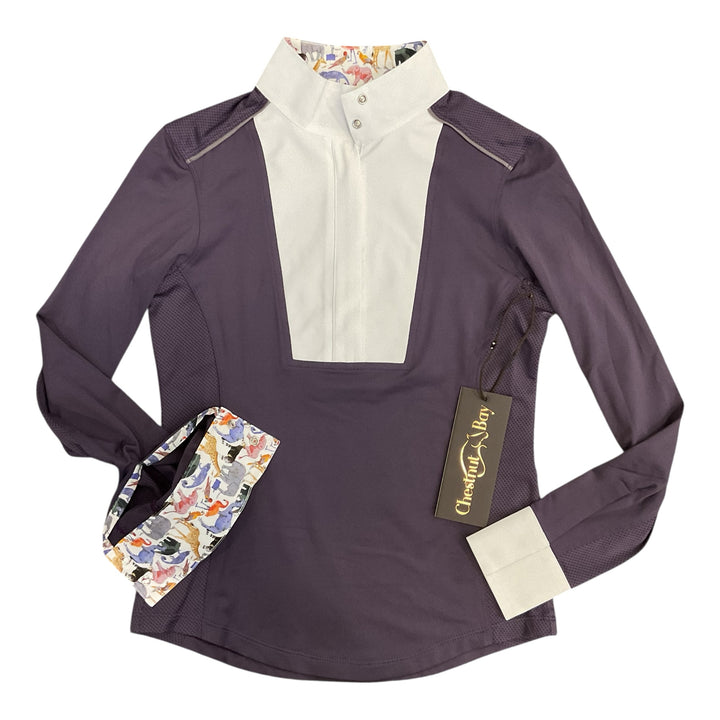 Chestnut Bay Child Medium SkyCool Liberty Youth Show Shirt Night Shade New - H