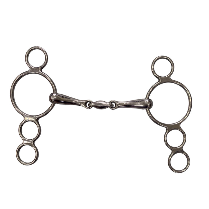 5.5" 3 Ring Elevator Double Jointed Snaffle used - H