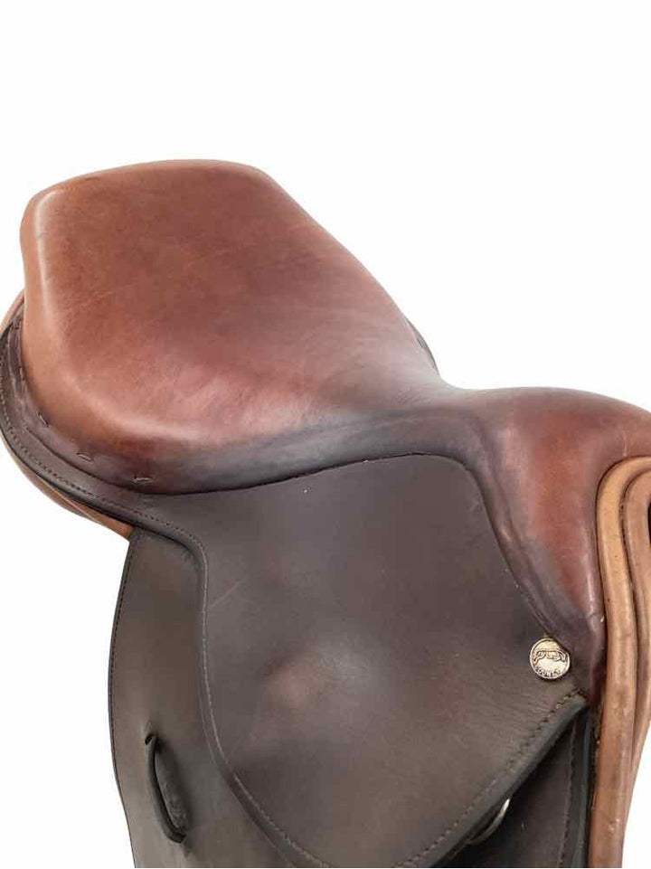 17" County used close contact saddle has seat repair wool flocked  B