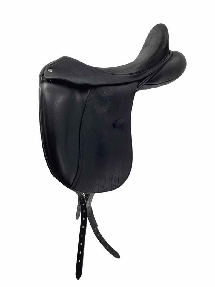 17.5" Custom Saddlery used dressage saddle wool flocked , demo condition