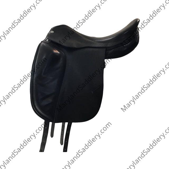 18" Verhan Iliad Medium Wide Tree Used Dressage Saddle - C