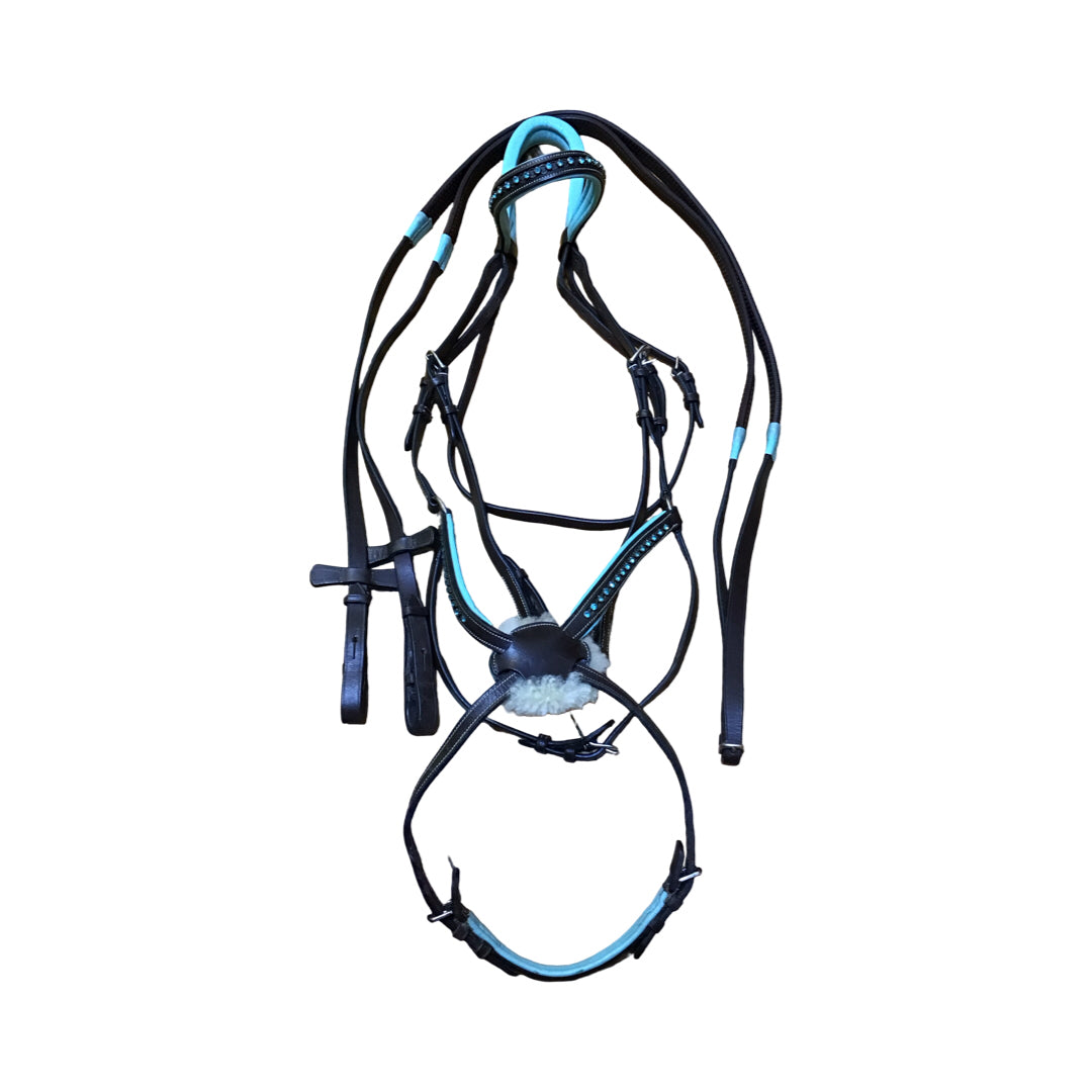 Royal Monocrown Crystal Figure 8 Bridle w/Reins Used