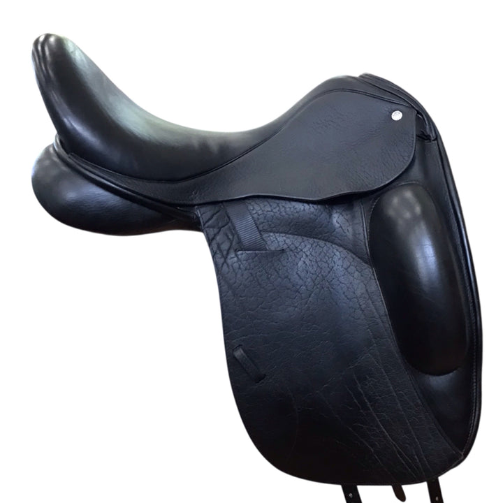 18" Custom Saddlery Icon Star Med/Wide Used Dressage Saddle - H