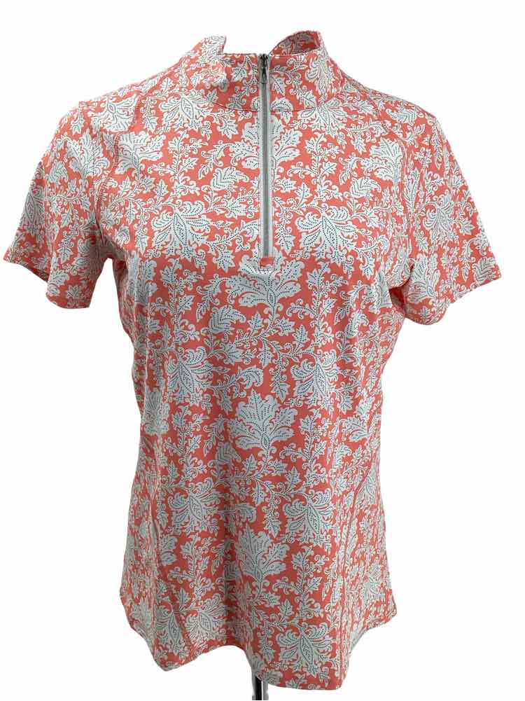 RJ classic new ladies large peach print top B
