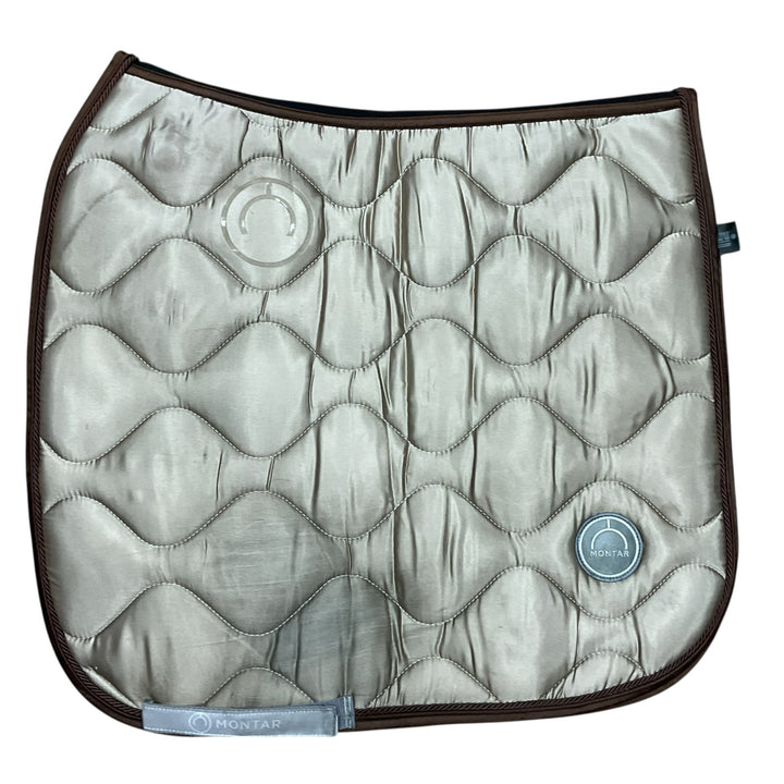 Montar Dressage Saddle Pad Beige with Brown Piping Used - H