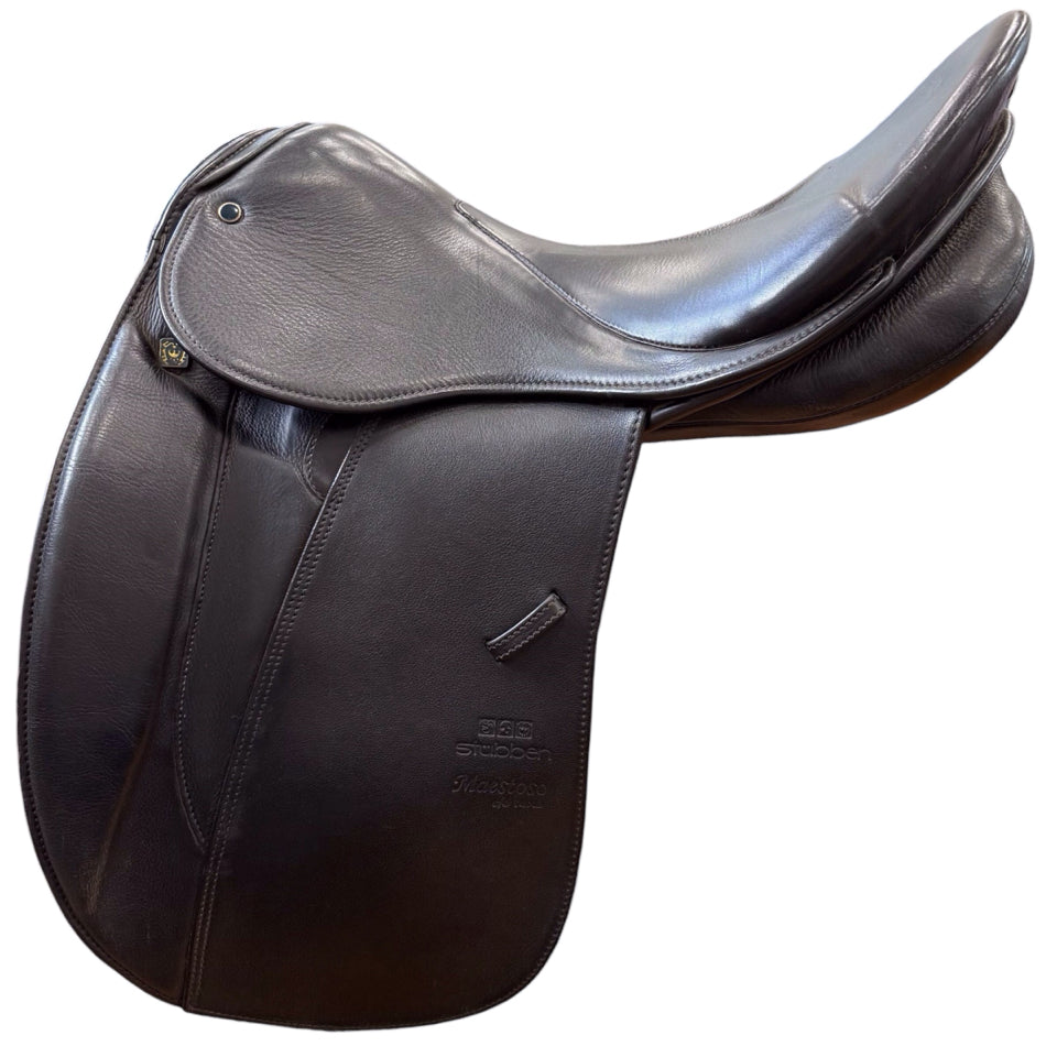18" Stubben Maestoso De Luxe 28cm Med/Narrow Used Dressage Saddle - H
