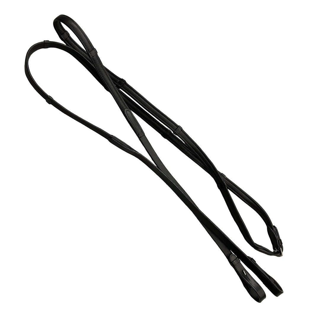 Lumier 56" Padded Nappa Leather Reins w/ Stops Black Used