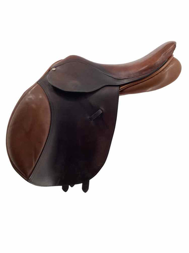 17" County used close contact saddle has seat repair wool flocked  B
