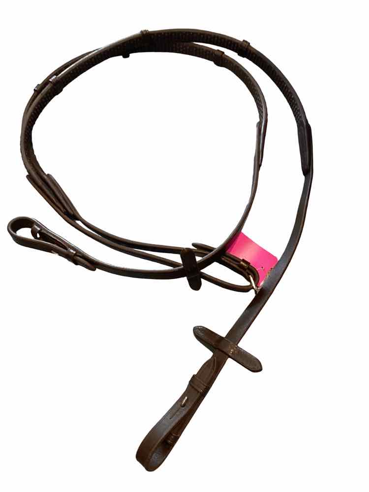 QHP pony rubber reins brown new