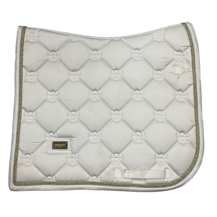 Equestrian Stockholm Dressage Saddle Pad White/Gold Used