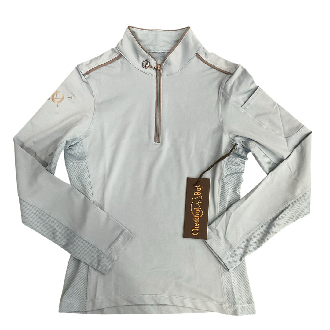 Chestnut Bay Child Medium Performance Rider SkyCool Youth Shirt Sky Blue New - H