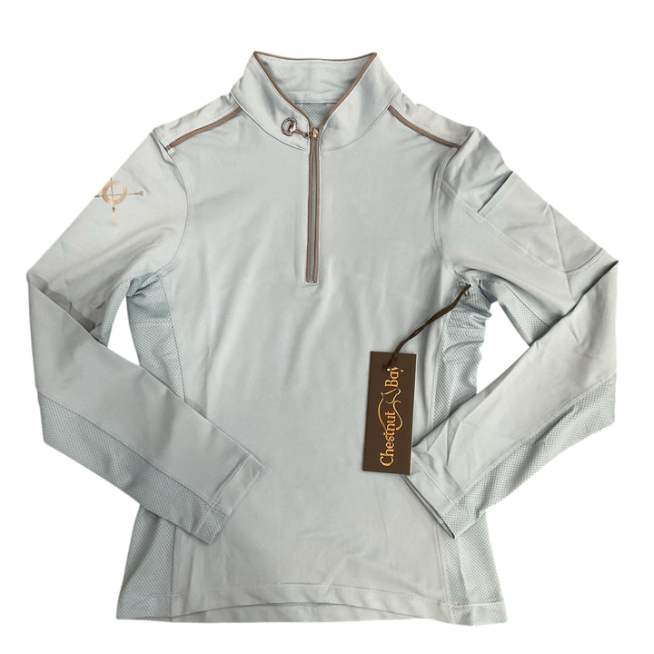 Chestnut Bay Child Medium Performance Rider SkyCool Youth Shirt Sky Blue New - H