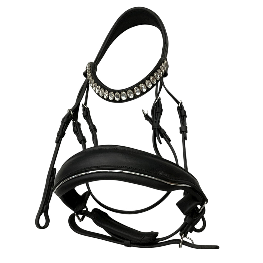 Lumiere Cob Bling Dressage Bridle w/ Padded Noseband Black- H