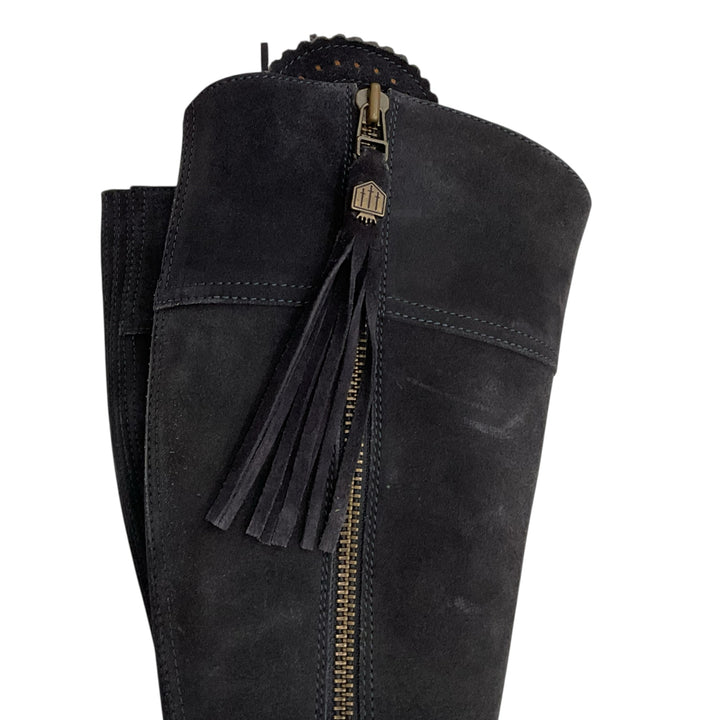 Fairfax & Favor Women's 42 Regina Heeled Knee High Suede Boot Navy Used - H