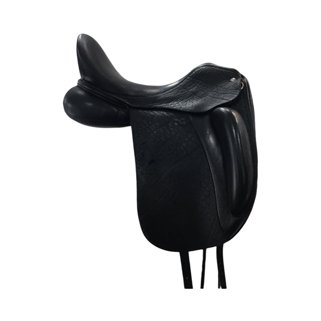 18" Custom Saddlery Everest R Medium Tree Used Monoflap Dressage Saddle - C