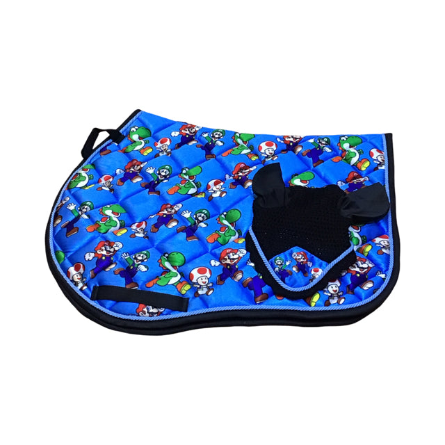 Mario Bros Quilted Pad w/Bonnet Used