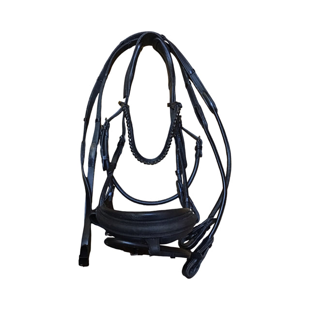 CAVALEROS DENMARK Magnetic Therapy Rolled Bridle w/Reins USED B