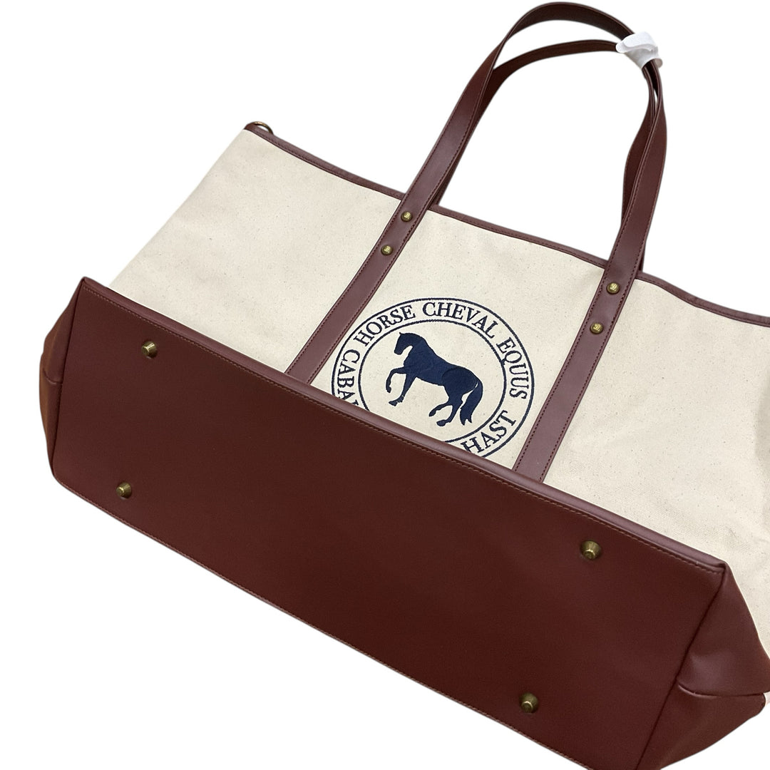 Vanner House Trotting Horse Tote Bag Tan/Brown New - H