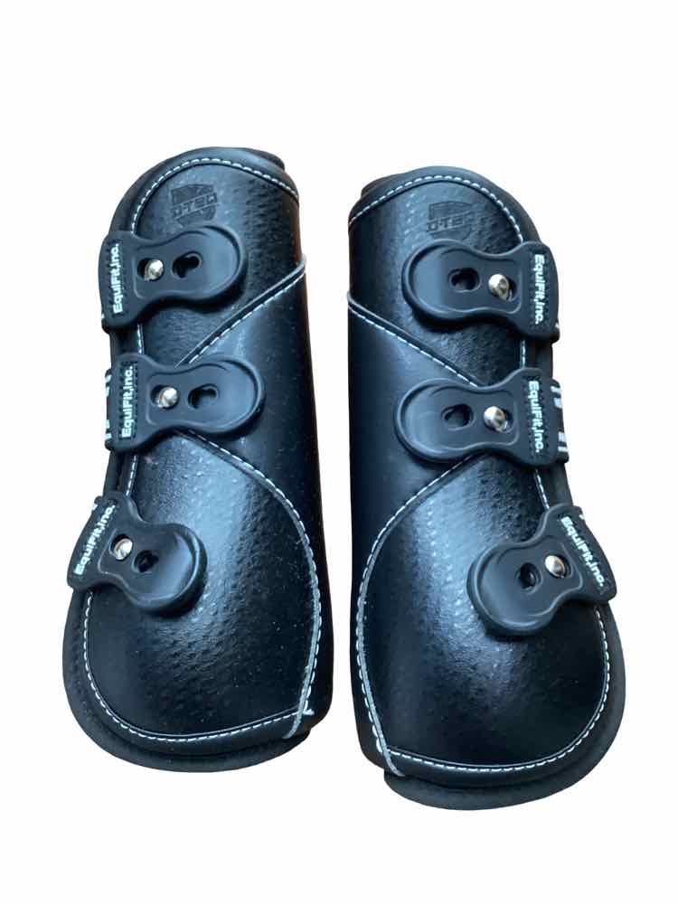 EQUIFIT NEW small black open front jump boots