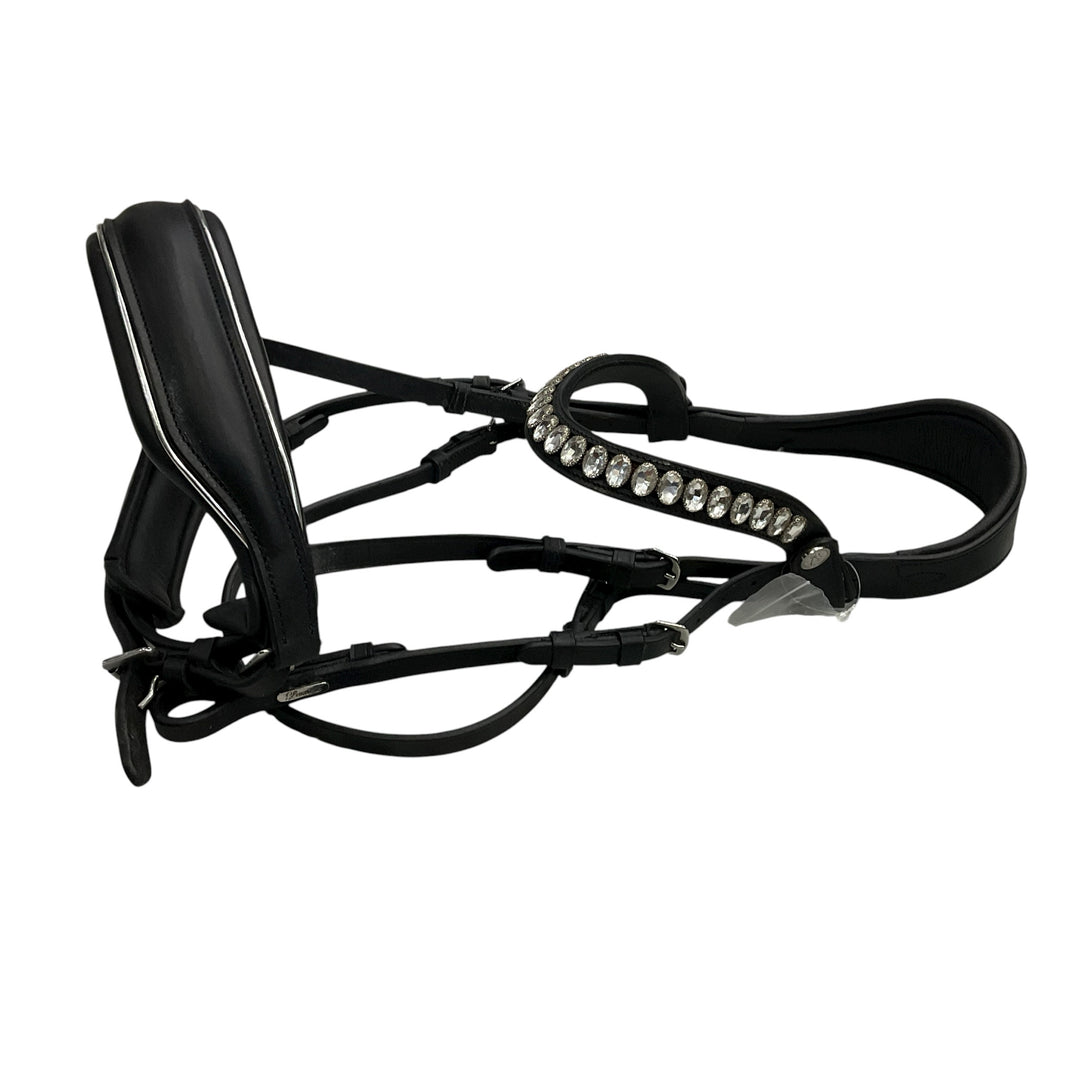 Lumiere Cob Bling Dressage Bridle w/ Padded Noseband Black- H