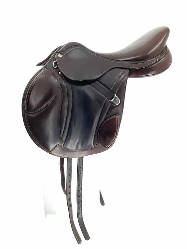 17" Bates Advanta Luxe leather adjustable tree used mono flap saddle