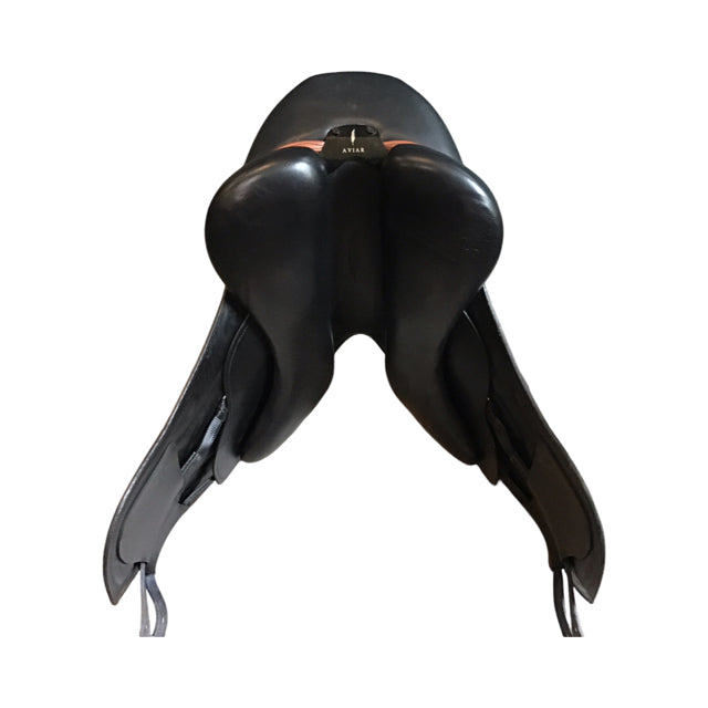 18" Aviar by Custom Saddlery Rook Medium Tree Used Monoflap Dressage Saddle - C