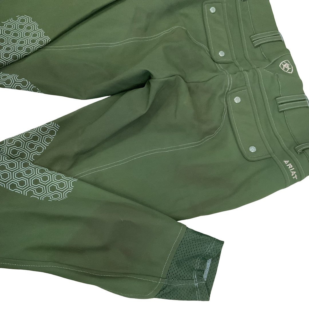 Ariat Women's 30 Tri Factor Knee Patch Schooling Breech Green Used