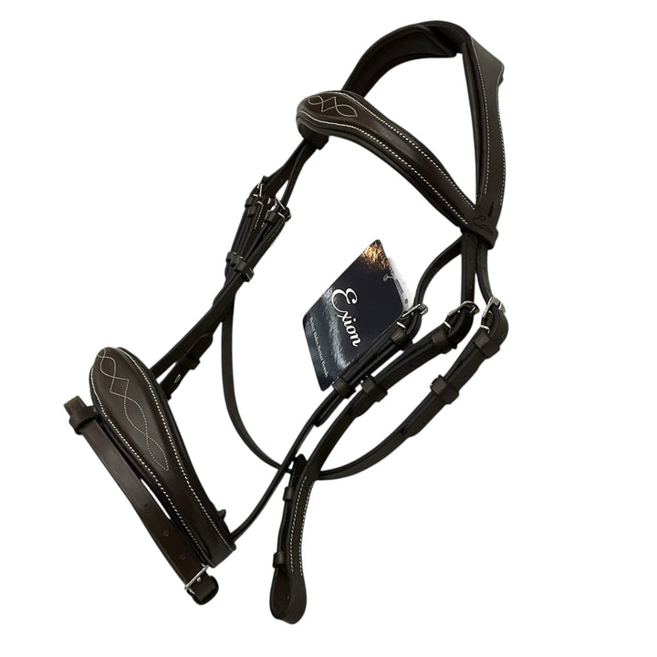 Exion Cob Fancy Stitched Raised Anatomical Bridle w/ Reins Brown New - H